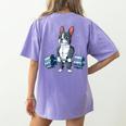 Boston Terrier Weightlifting Deadlift Men Fitness Gym Women's Comfort Colors T-Shirt Back Print Violet