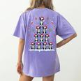 Boston Terrier Xmas Tree Lights For Men Women Boston Terrier Women's Comfort Colors T-Shirt Back Print Violet