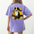 Boston Terrier s Mid-Century Modern Art s Street Grunge Women's Comfort Colors T-Shirt Back Print Violet