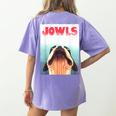 Boston Terriers Jowls Dog Mom Dog Dad Women's Comfort Colors T-Shirt Back Print Violet