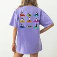 Boston Terriers Yoga Asana Pose And Meditation Women's Comfort Colors T-Shirt Back Print Violet