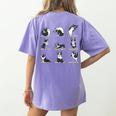 Boston Terriers Yoga Women's Comfort Colors T-Shirt Back Print Violet