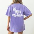 Bull Terrier Skeleton Birthday Halloween Kids Women's Comfort Colors T-Shirt Back Print Violet