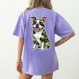 Camo Boston Terrier Pet Owner Camouflage Dog Lover Women's Comfort Colors T-Shirt Back Print Violet