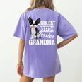 Coolest Boston Terrier Grandma Dog Women's Comfort Colors T-Shirt Back Print Violet