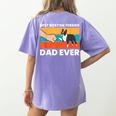 Cute Boston Terrier Best Boston Terrier Dad Ever Women's Comfort Colors T-Shirt Back Print Violet