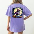 Cute Boston Terrier Halloween Costume Dog Lover Women Girls Women's Comfort Colors T-Shirt Back Print Violet