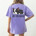 Cute Boston Terrier Boston Mama Women's Comfort Colors T-Shirt Back Print Violet