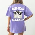 Cute Boston Terrier Need More Sleep Pajamas Nightgown Women's Comfort Colors T-Shirt Back Print Violet