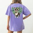 Cute Boston Terrier Shamrock St Patrick's Day Dog Lover Men Women Kids Women's Comfort Colors T-Shirt Back Print Violet