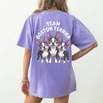 Cute Cartoon For Dog Owners Pet Team Boston Terrier Women's Comfort Colors T-Shirt Back Print Violet