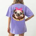 Cute Pug Shirt Donut Girls Dog Women's Comfort Colors T-Shirt Back Print Violet