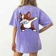 Dabbing Red Boston Terrier Dab Dance Dog Men Women Kids Women's Comfort Colors T-Shirt Back Print Violet