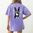Dog Boston Terrier For Men Women Women's Comfort Colors T-Shirt Back Print Violet