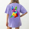 Dog Lover Boston Terrier Dog Colorful Boston Terrier Men Women Kids Women's Comfort Colors T-Shirt Back Print Violet
