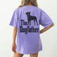 The Dogfather Boston Terrier Dog Funny Dog Gift T-Shirt For Men Women Girls Kids Women's Comfort Colors T-Shirt Back Print Violet