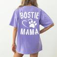Fun Bostie Mama Dog Lover Apparel Boston Terrier Mom Women's Comfort Colors T-Shirt Back Print Violet