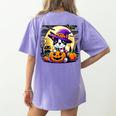 Halloween Boston Terrier Dog Breed With Jack O' Lantern Art Women's Comfort Colors T-Shirt Back Print Violet