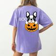 The Halloween Boston Terrier Women's Comfort Colors T-Shirt Back Print Violet
