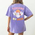 Halloween Teacher Teaching My Boos Costume Teacher Men Women Women&#x27;s Comfort Colors T-Shirt Back Print Violet