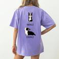 Inhale Exhale Yoga Boston Terrier Tshirt Women's Comfort Colors T-Shirt Back Print Violet