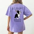 Life Is Better With A Boston Terrier Dog For Lover Women's Comfort Colors T-Shirt Back Print Violet