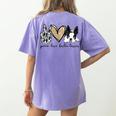 Peace Love Boston Terrier Boston Terrier Lover Dog Mom Women's Comfort Colors T-Shirt Back Print Violet