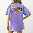Peace Love Boston Terrier Tie Dye Dog Lover For Men Women Girls Kids Women's Comfort Colors T-Shirt Back Print Violet