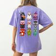 Pig Spooky Ghost Witch Boo-Jee Horror Pumpkin Pig Halloween Women's Comfort Colors T-Shirt Back Print Violet