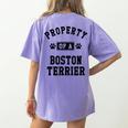 Property Of Boston Terrier Boston Terrier Shirt Women's Comfort Colors T-Shirt Back Print Violet