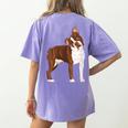 Red Boston Terrier Dog Women's Comfort Colors T-Shirt Back Print Violet