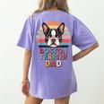 Retro Boston Terrier Dad Women's Comfort Colors T-Shirt Back Print Violet