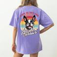 Retro Life Is Better With Boston Terrier Mom Dog Lover Women's Comfort Colors T-Shirt Back Print Violet