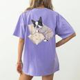 Sleepy Boston Terrier Pajama Men Women Kids Women's Comfort Colors T-Shirt Back Print Violet