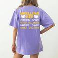 Spelling Bee Costume For a Halloween Teacher Pun Women Women&#x27;s Comfort Colors T-Shirt Back Print Violet