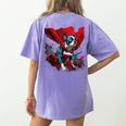 Super Power Superhero Boston Terrier Dog For Men Women Kids Women's Comfort Colors T-Shirt Back Print Violet