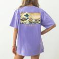 Surfing Boston Terrier Kanagawa Wave Japanese Dog For Men Women Kids Women's Comfort Colors T-Shirt Back Print Violet