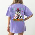 Ugly Sweater Christmas Tree Boston Terrier Dog Xmas Pajama Women's Comfort Colors T-Shirt Back Print Violet