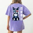 USA Flag Boston Terrier Best Dog Mom Ever 2025 Women's Comfort Colors T-Shirt Back Print Violet