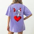 Valentine's Day Boston Terrier Dog Vector Women's Comfort Colors T-Shirt Back Print Violet