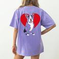 Valentine's Day Boston Terrier Lover Women's Comfort Colors T-Shirt Back Print Violet