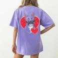 Valentine's Day Boston Terrier Women's Comfort Colors T-Shirt Back Print Violet
