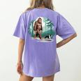 Whimsical Forest Adventures Sasquatch Bigfoot Walking Boston Terrier Dog Lovers Women's Comfort Colors T-Shirt Back Print Violet