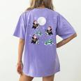 Xmas Tree Santa Riding Boston Terrier Christmas Women's Comfort Colors T-Shirt Back Print Violet