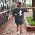 Bigfoot Walking With Bull Terrier Dog Women's Comfort Colors T-Shirt Back Print Pepper