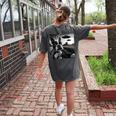 Boston Terrier Graphic Selfie With UFOs Weird Aliens Women's Comfort Colors T-Shirt Back Print Pepper