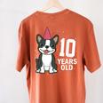 10 Years Old Birthday Boston Terrier Dog Lover 10th Party For Men Women Kids Women's Comfort Colors T-Shirt Back Print Yam