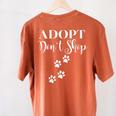 Adopt Animals Don't Shop For Them Women's Comfort Colors T-Shirt Back Print Yam