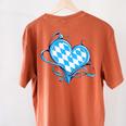 Bavarian Flag As Heart Blue Diamond Bavaria Women's Comfort Colors T-Shirt Back Print Yam