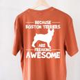 Boston Terrier Awesome Women's Comfort Colors T-Shirt Back Print Yam